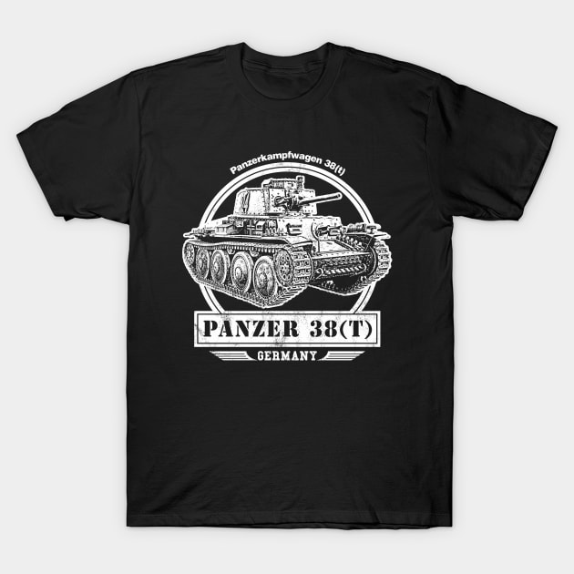 Panzer 38(t) Tank T-Shirt by rycotokyo81